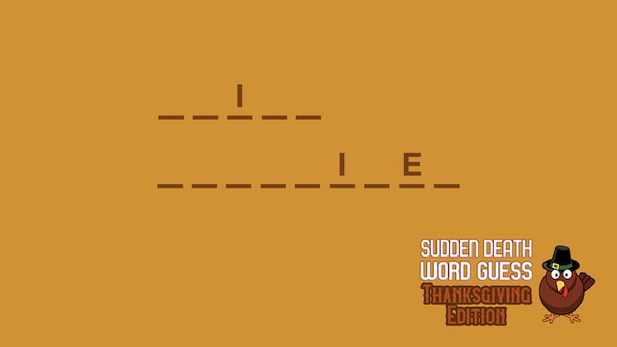 Sudden Death Word Guess Thanksgiving Edition image number null