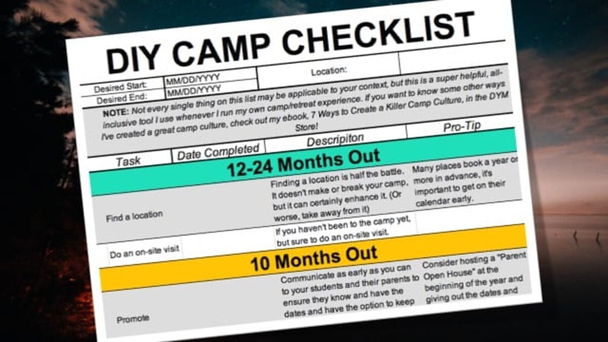 DIY Camp and Retreat Checklist image number null