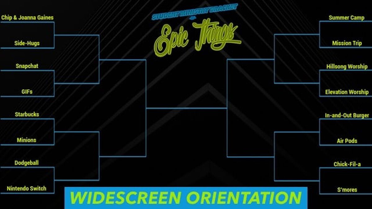 The Student Ministry Bracket of Epic Things image number null