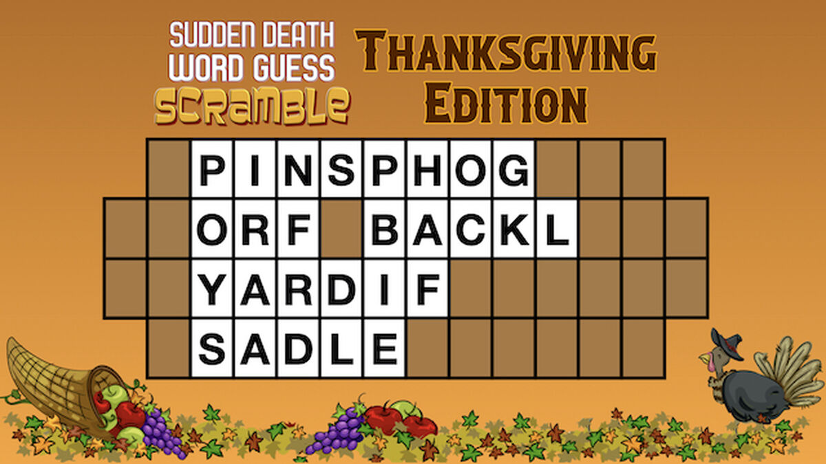 Sudden Death Word Guess Scramble Thanksgiving Edition image number null