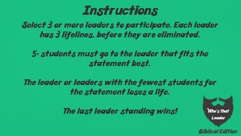 Who's That Leader Biblical Edition