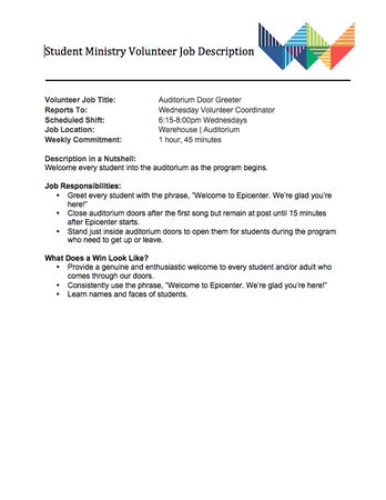15 Youth Ministry Volunteer Job Descriptions