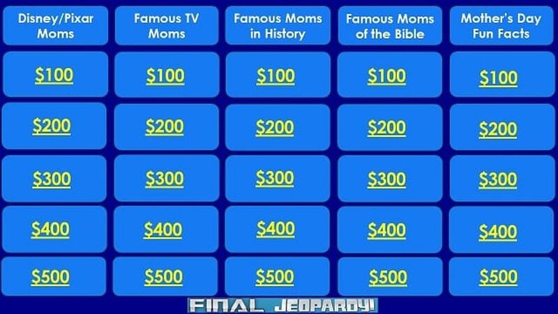 Mother's Day Jeopardy