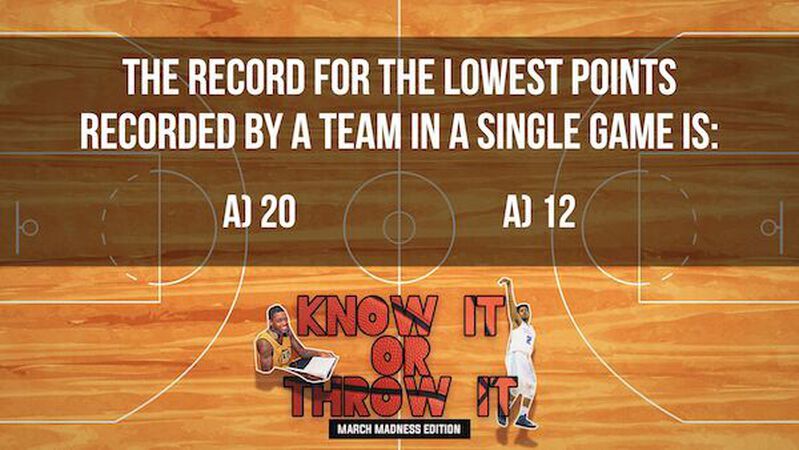 Know it or Throw it: March Madness Edition