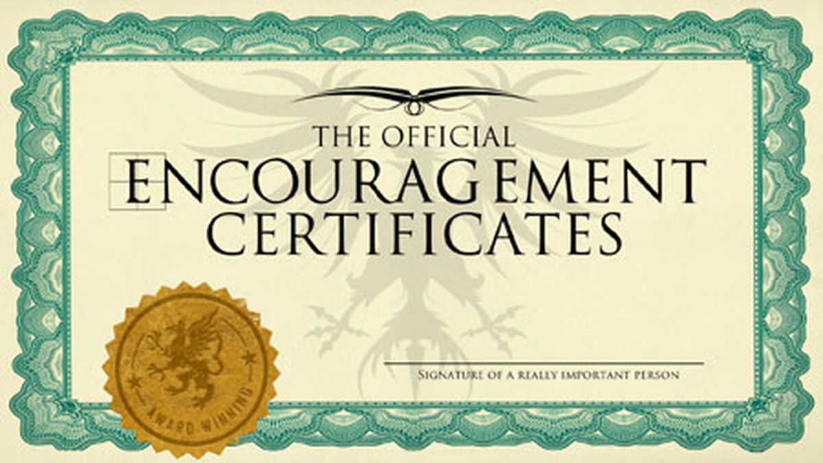 Encouragement Certificates image number null