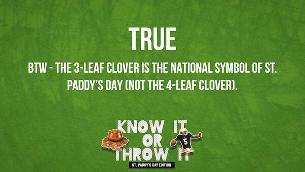 Know It or Throw It: St. Paddy’s Day Edition image number null