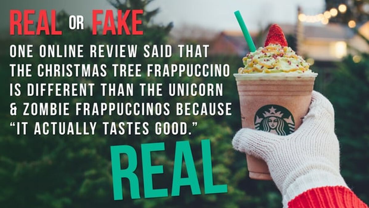 Real or Fake: Christmas Tree Frappuccino Edition image number null