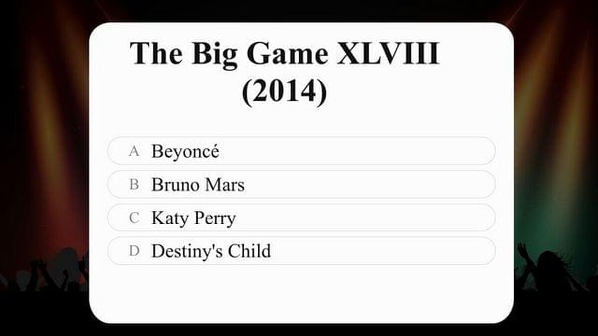 The Big Game Halftime Show Trivia image number null