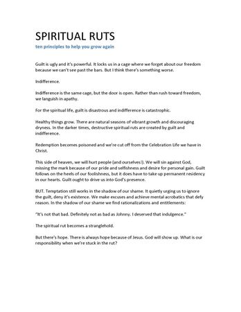 Spiritual Ruts Devotional