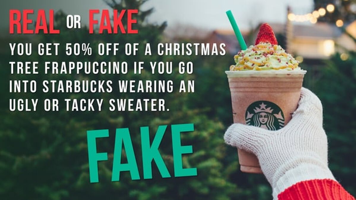Real or Fake: Christmas Tree Frappuccino Edition image number null