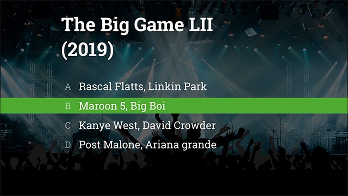 The Big Game Halftime Show Trivia Volume 2 PLUS Countdown Video image number null