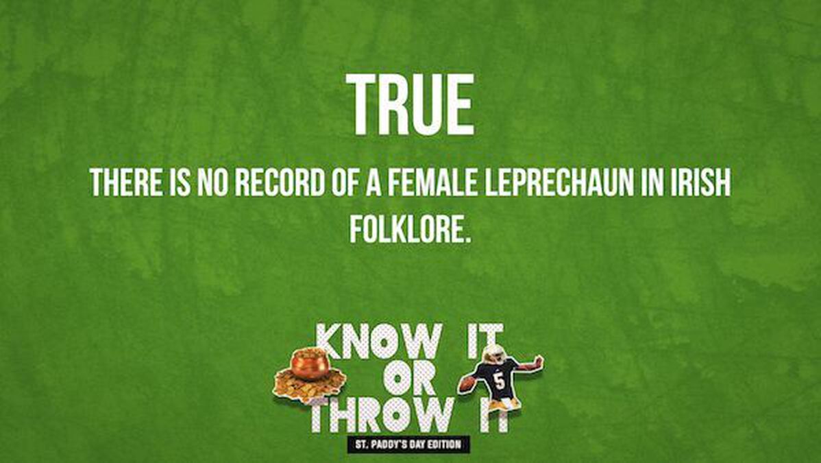 Know It or Throw It: St. Paddy’s Day Edition image number null