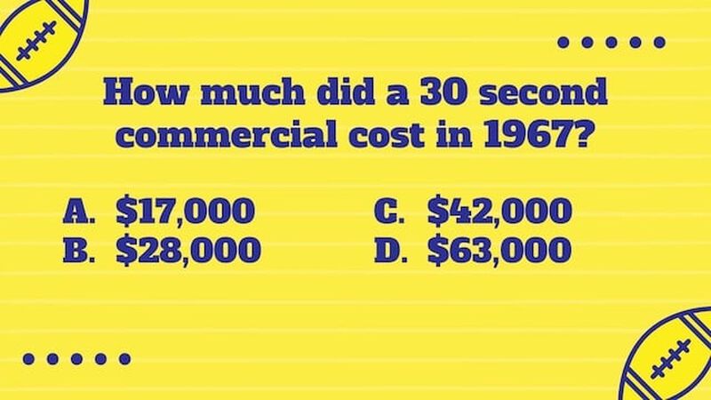 Big Game Commercial Trivia
