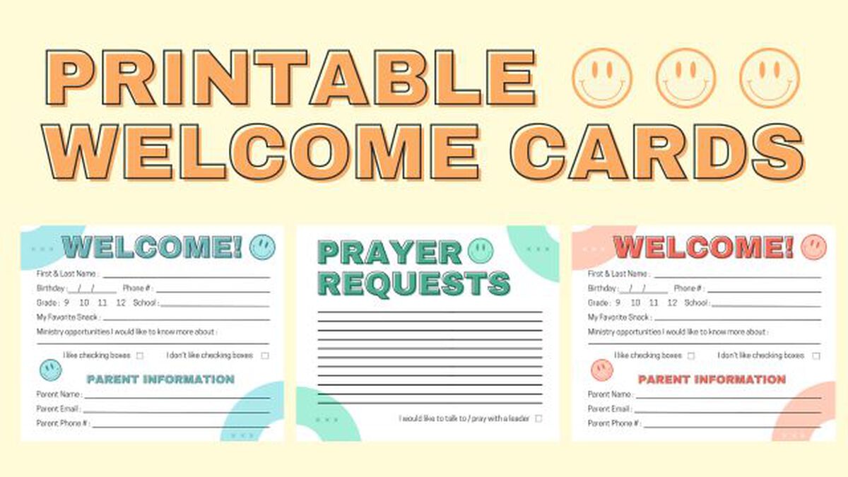 printable-welcome-cards-ministry-planning-download-youth-ministry for Free Printable Church Visitor Cards Printable Welcome Cards | Ministry Planning | Download Youth Ministry for Free Printable Church Visitor Cards