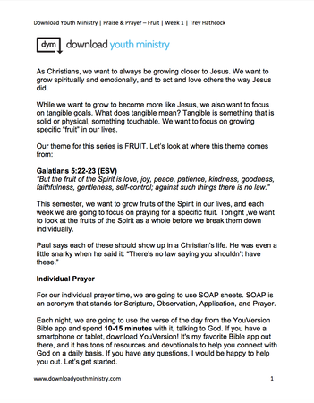 Prayer and Praise - Fruit