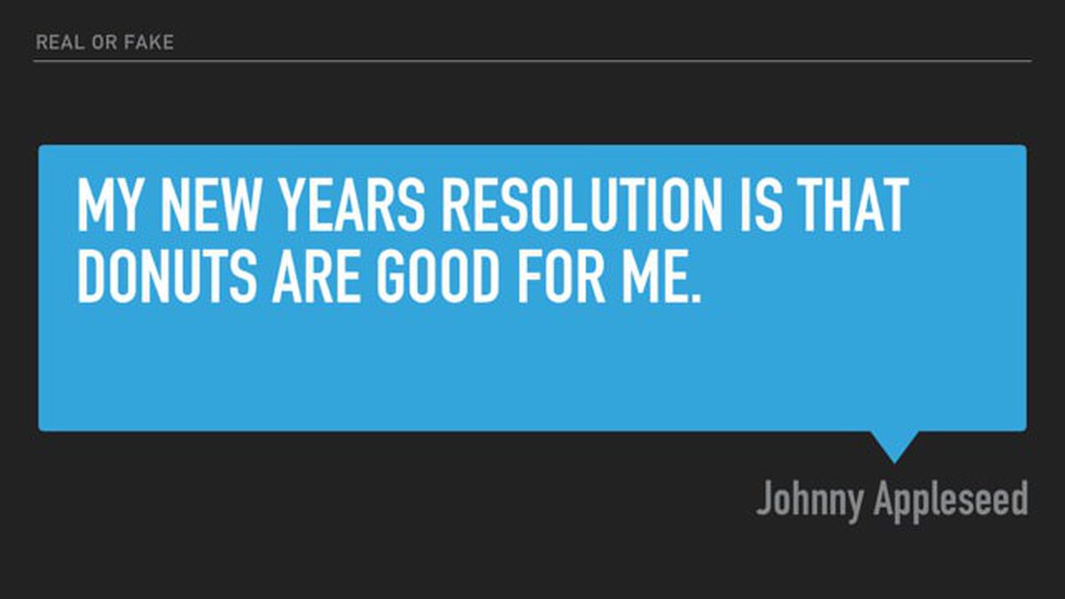 Real Or Fake New Years Resolution Tweets image number null