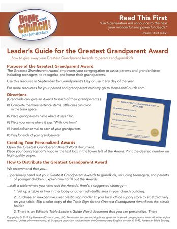 FREEBIE: Greatest Grandparent Award