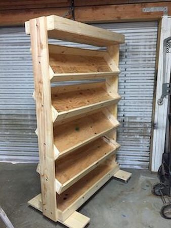DIY Rolling Display Shelves