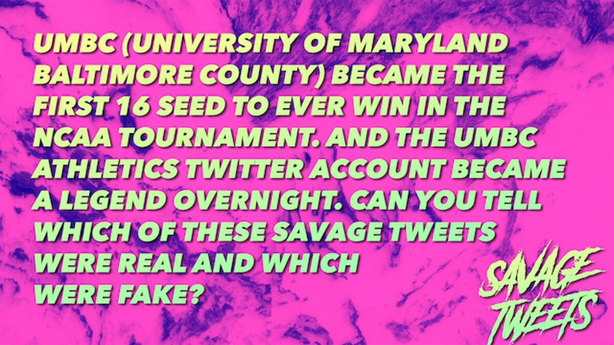 Savage Tweets: UMBC Edition image number null