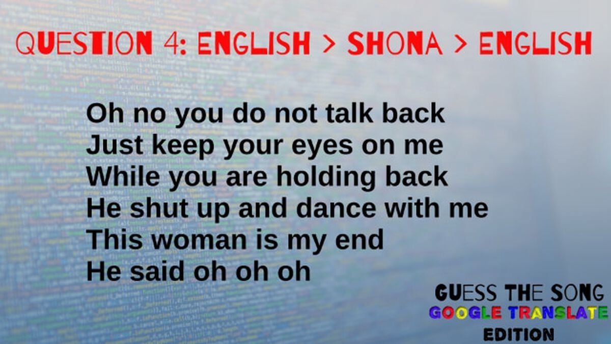 Guess the Song: Google Translate Edition image number null