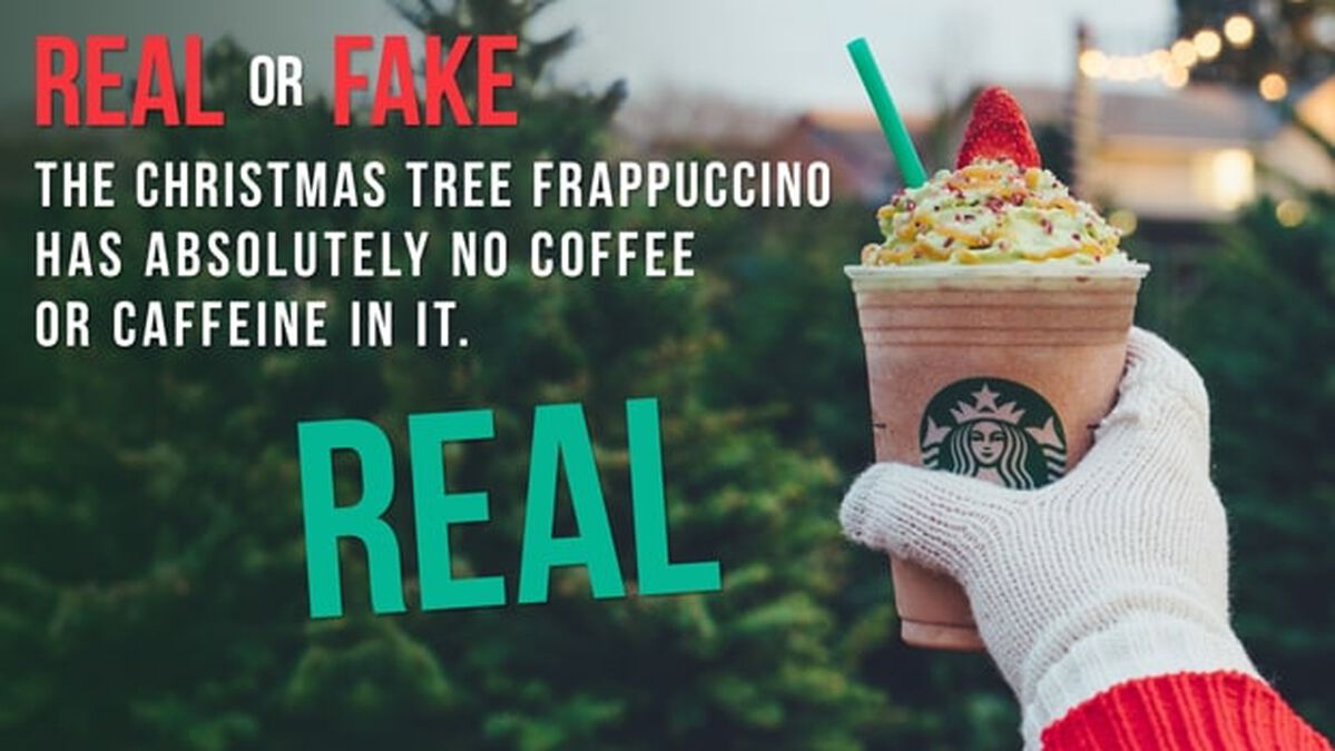 Real or Fake: Christmas Tree Frappuccino Edition image number null