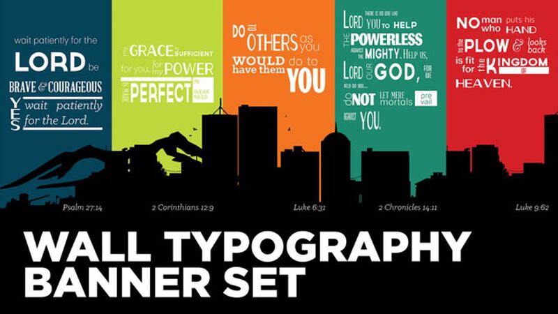 Wall Typography Banner Set