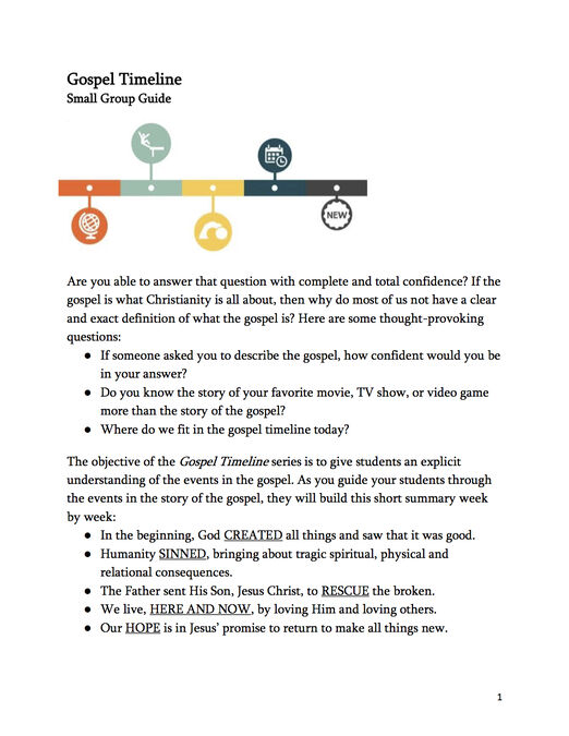 Gospel Timeline 5-week Small Group Series image number 1