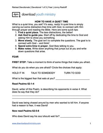 Retreat Devotionals