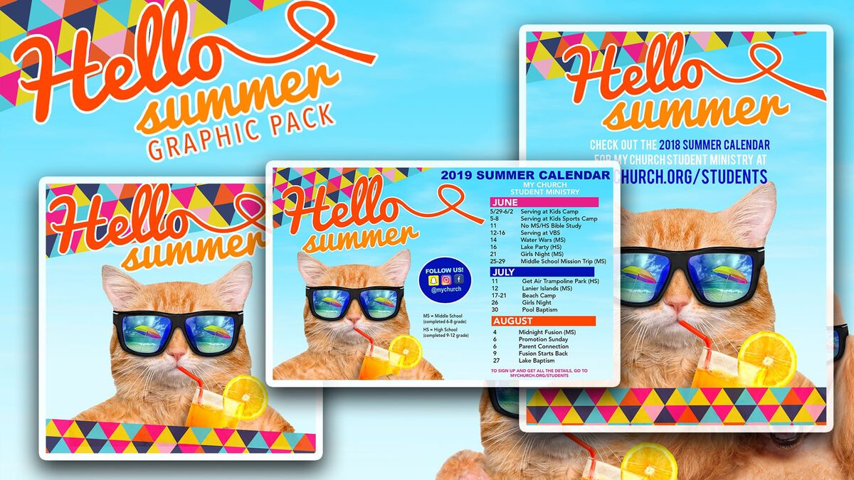 Cool Cat Summer Graphics image number 0